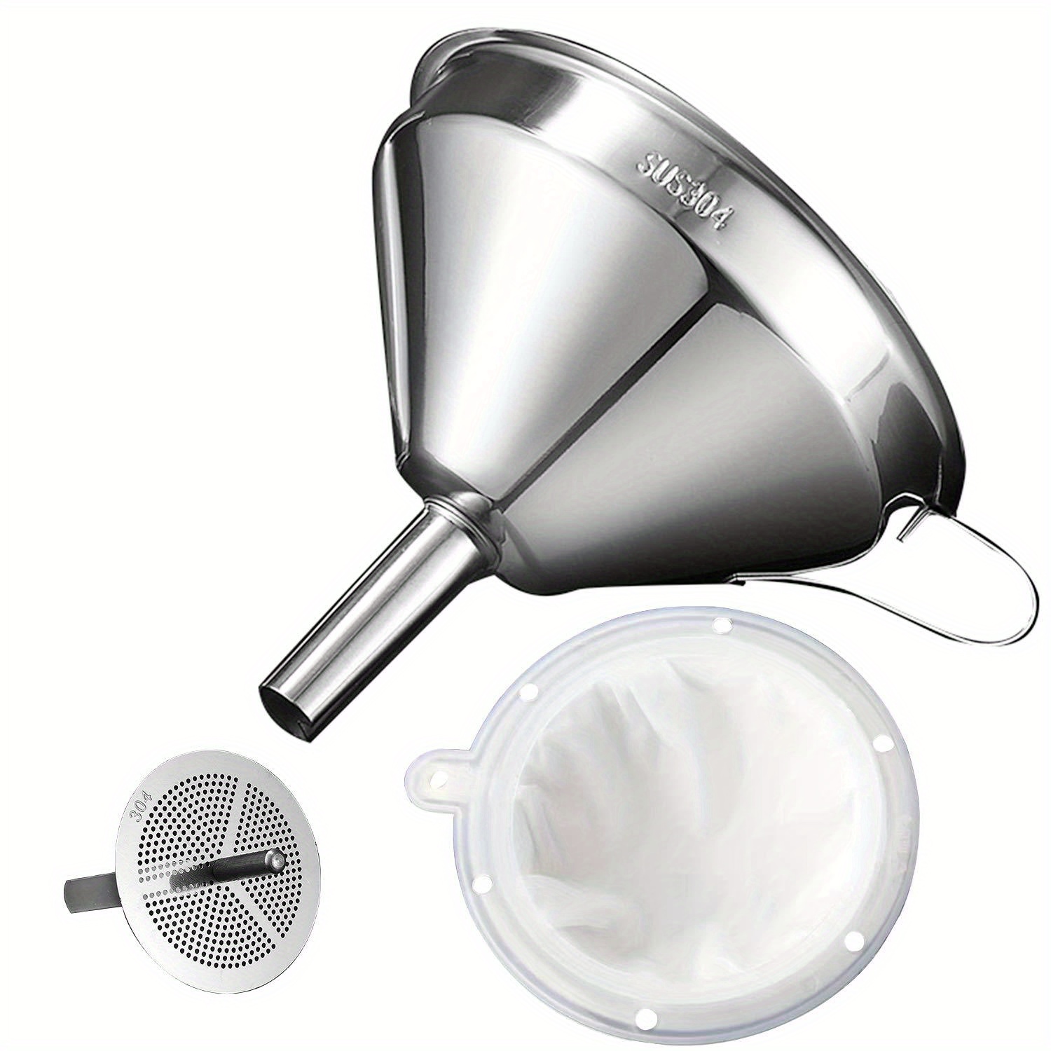 Commercial Kitchen Oil Filter - 3 unidades/pacote funil para encher garrafas,