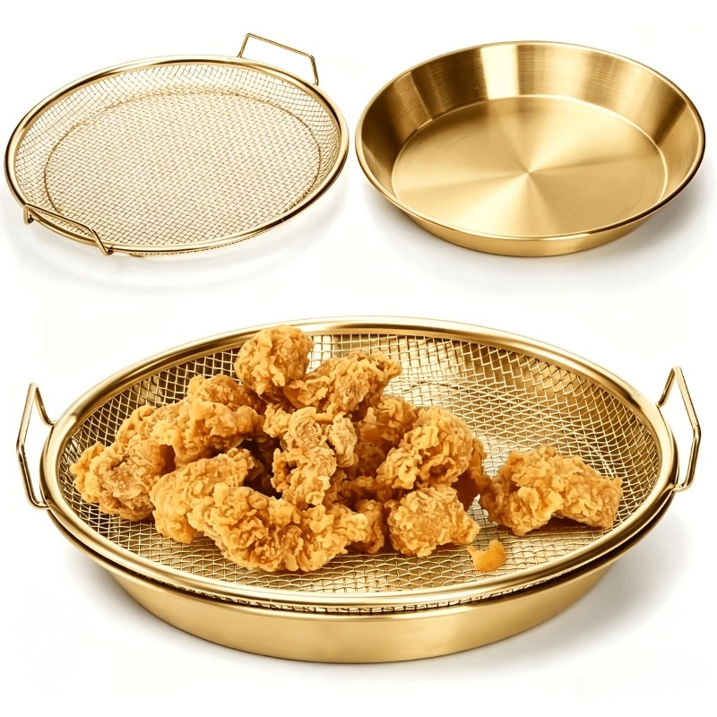 Commercial Kitchen Oil Filter - Cesto de Malha Dourado Reforçado para
