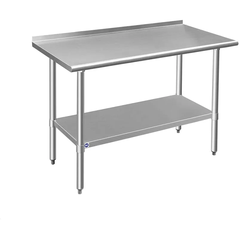 Commercial Kitchen Backsplash - Mesa de Aço Inoxidável para Preparação