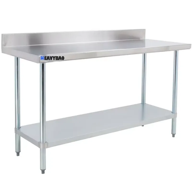 Commercial Kitchen Backsplash - Mesa de trabalho comercial em aço