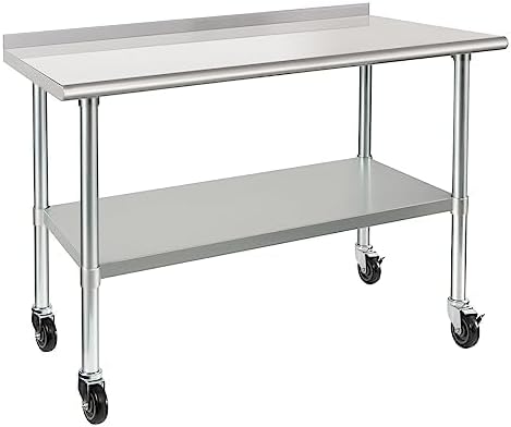 Commercial Kitchen Backsplash - Mesa de trabalho em aço inoxidável