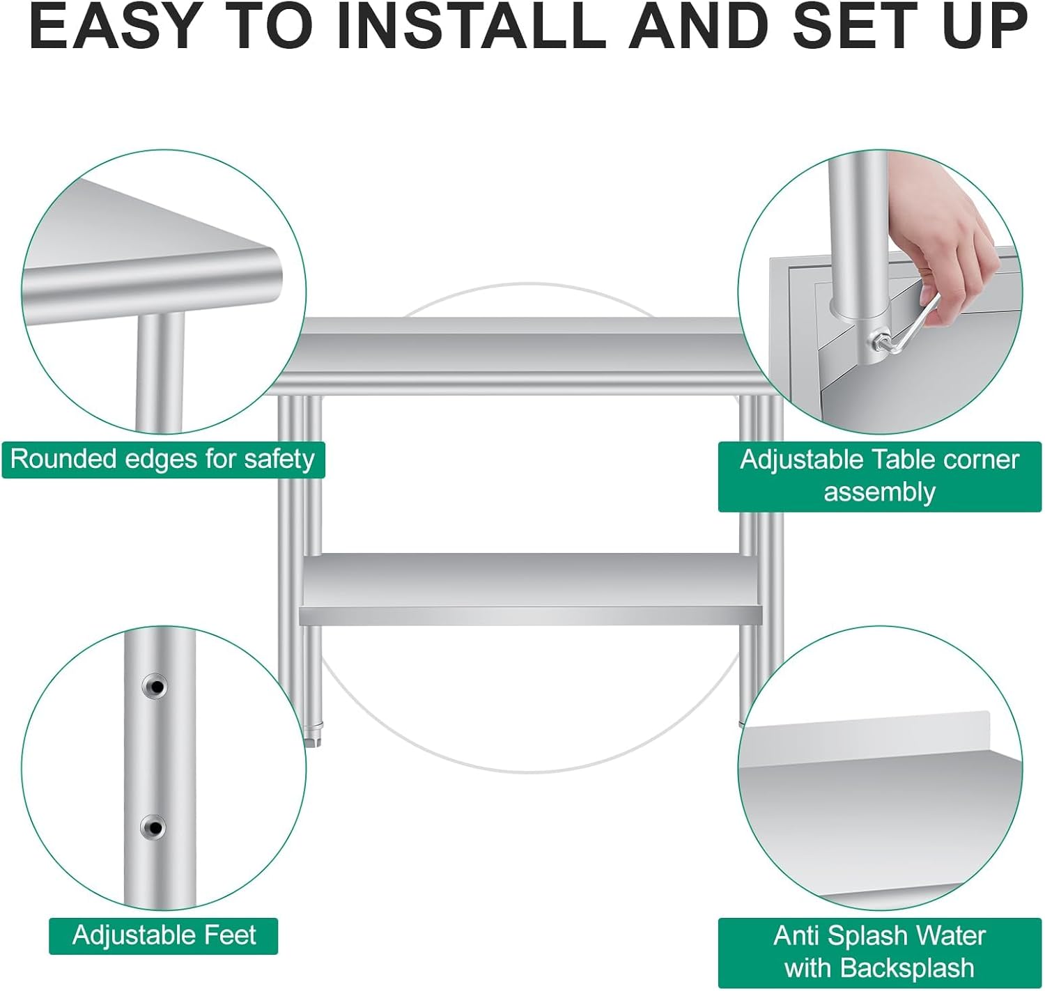 Mesa de Preparação em Aço Inox - Commercial Kitchen Backsplash avaliação e preço
