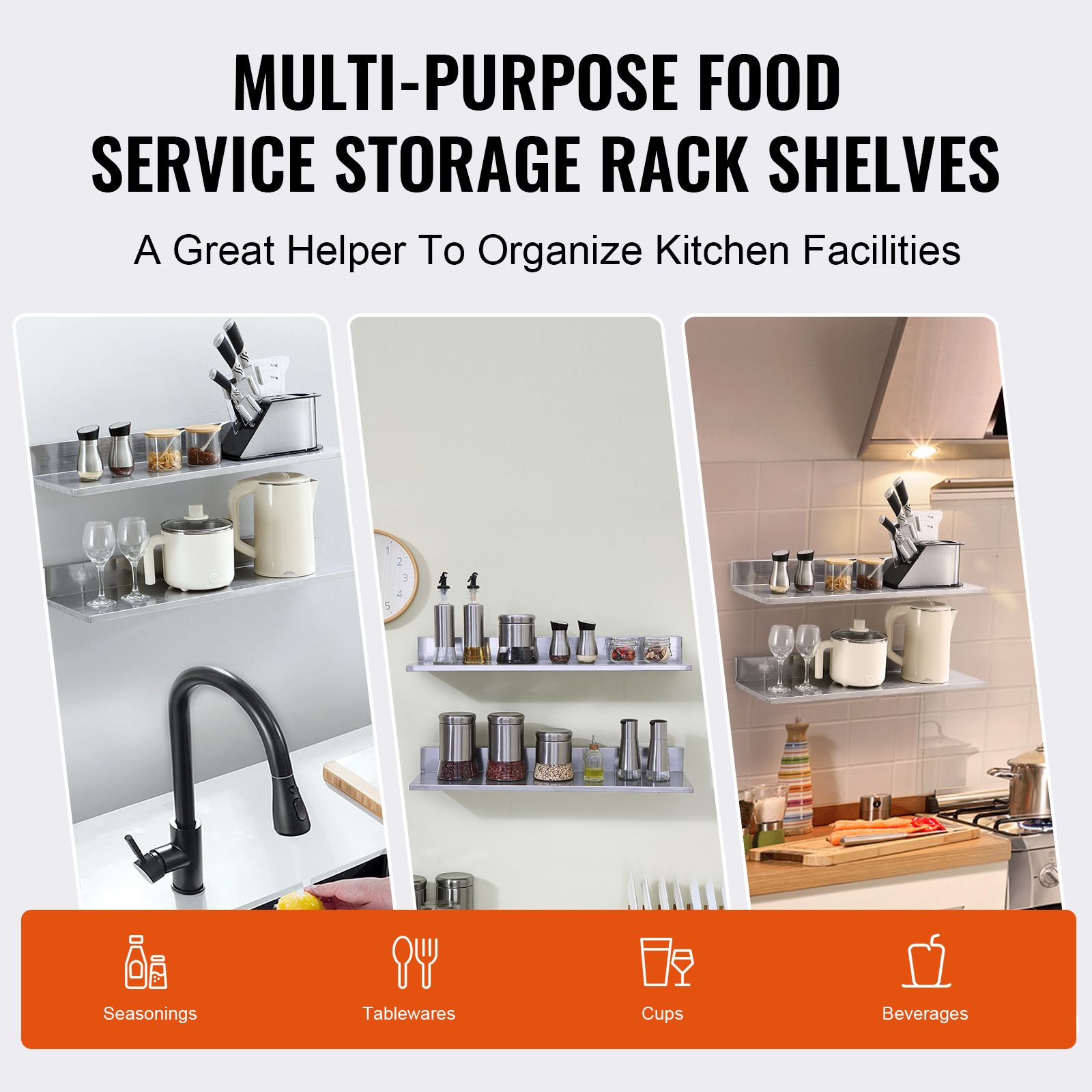 Prateleira de Aço Inoxidável d - Commercial Kitchen Backsplash avaliação e preço