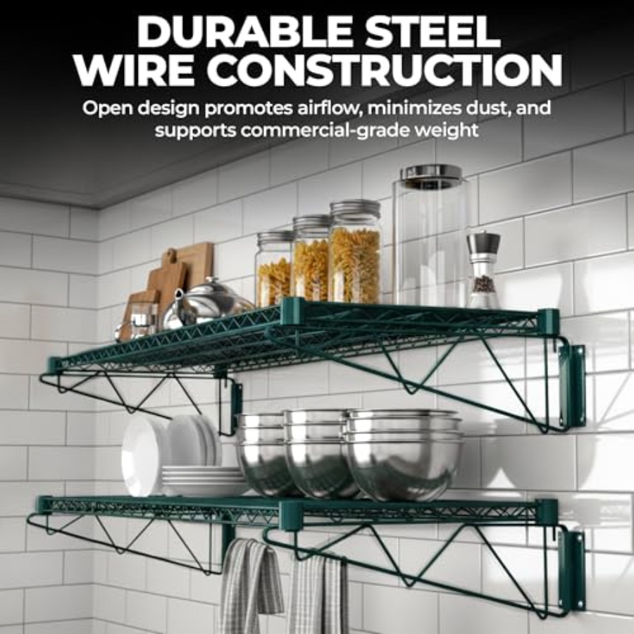 Prateleira de Parede Verde com - Commercial Kitchen Wall avaliação e preço