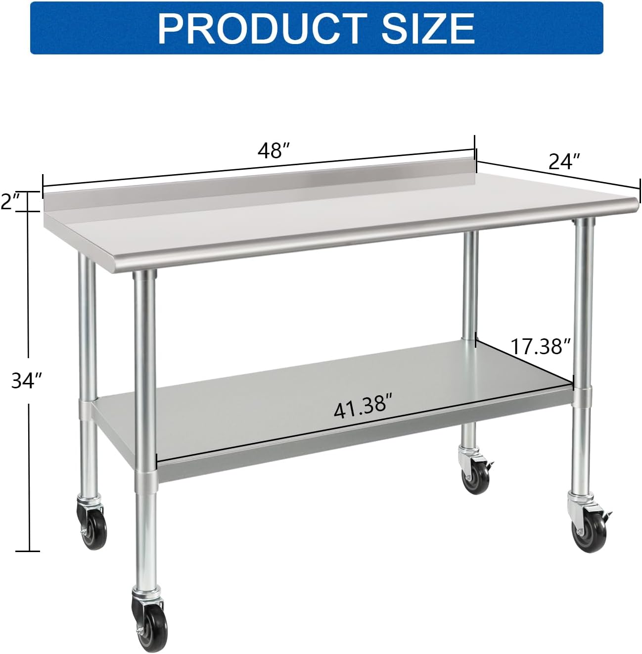Mesa de trabalho em aço inoxid - Commercial Kitchen Backsplash avaliação e preço